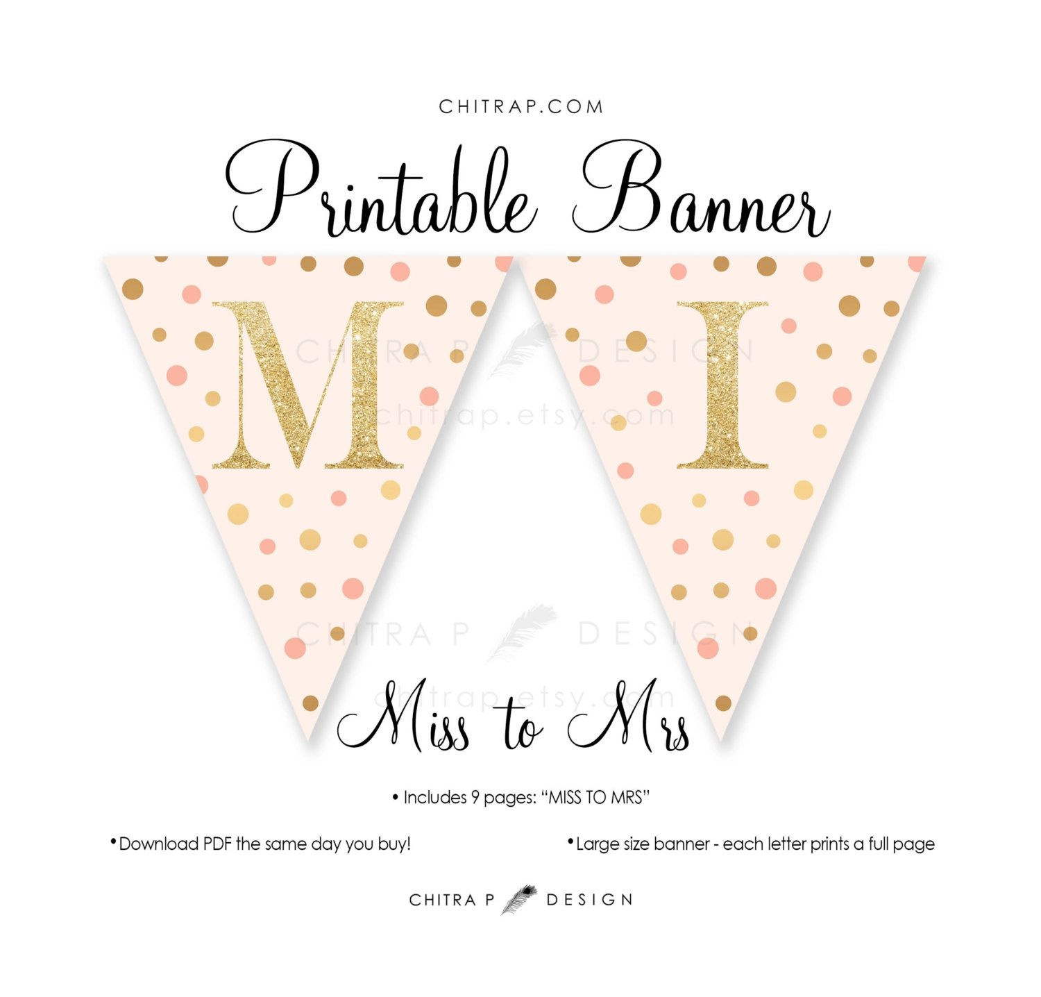 Free Printable Miss To Mrs Banner Fanny Printable