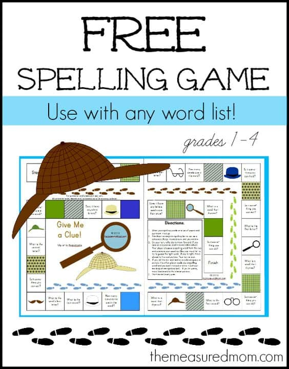 FREE Printable Spelling Game Homeschool Giveaways