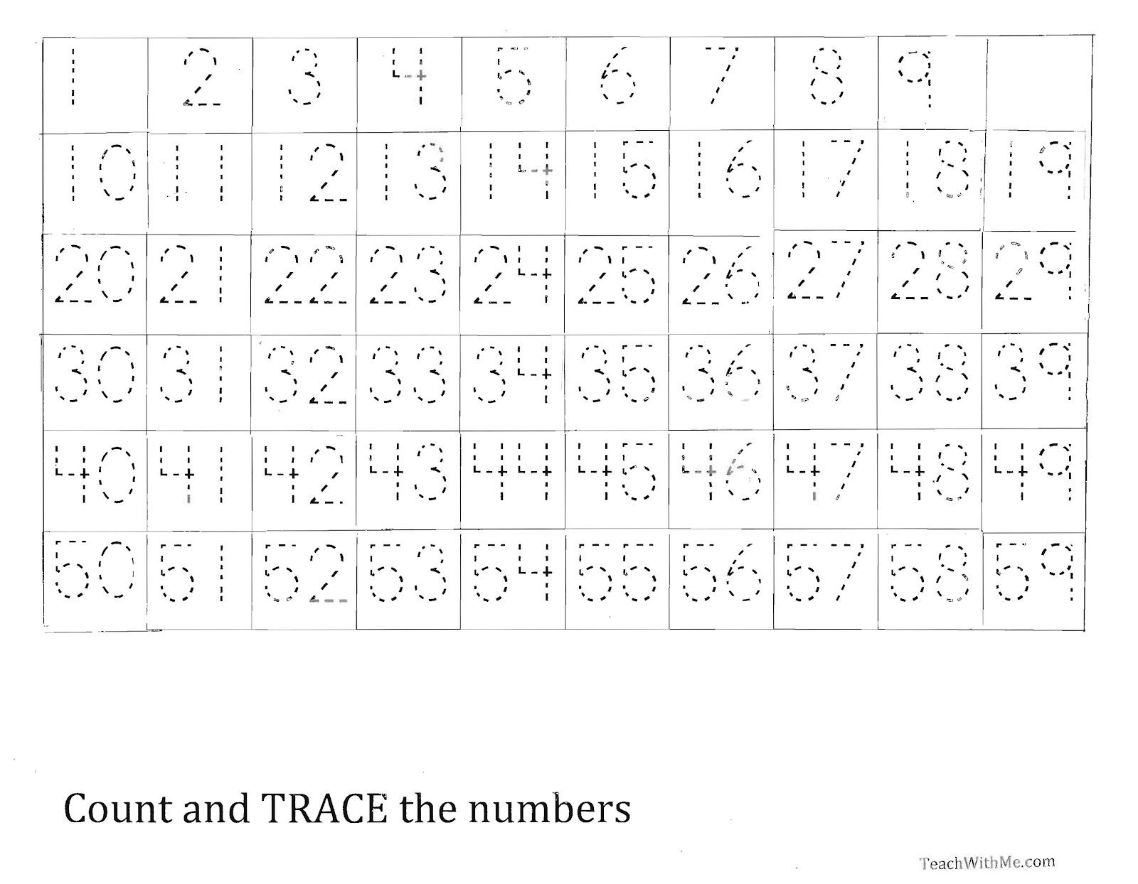 Free Printable Tracing Numbers 1 50 Free Printable