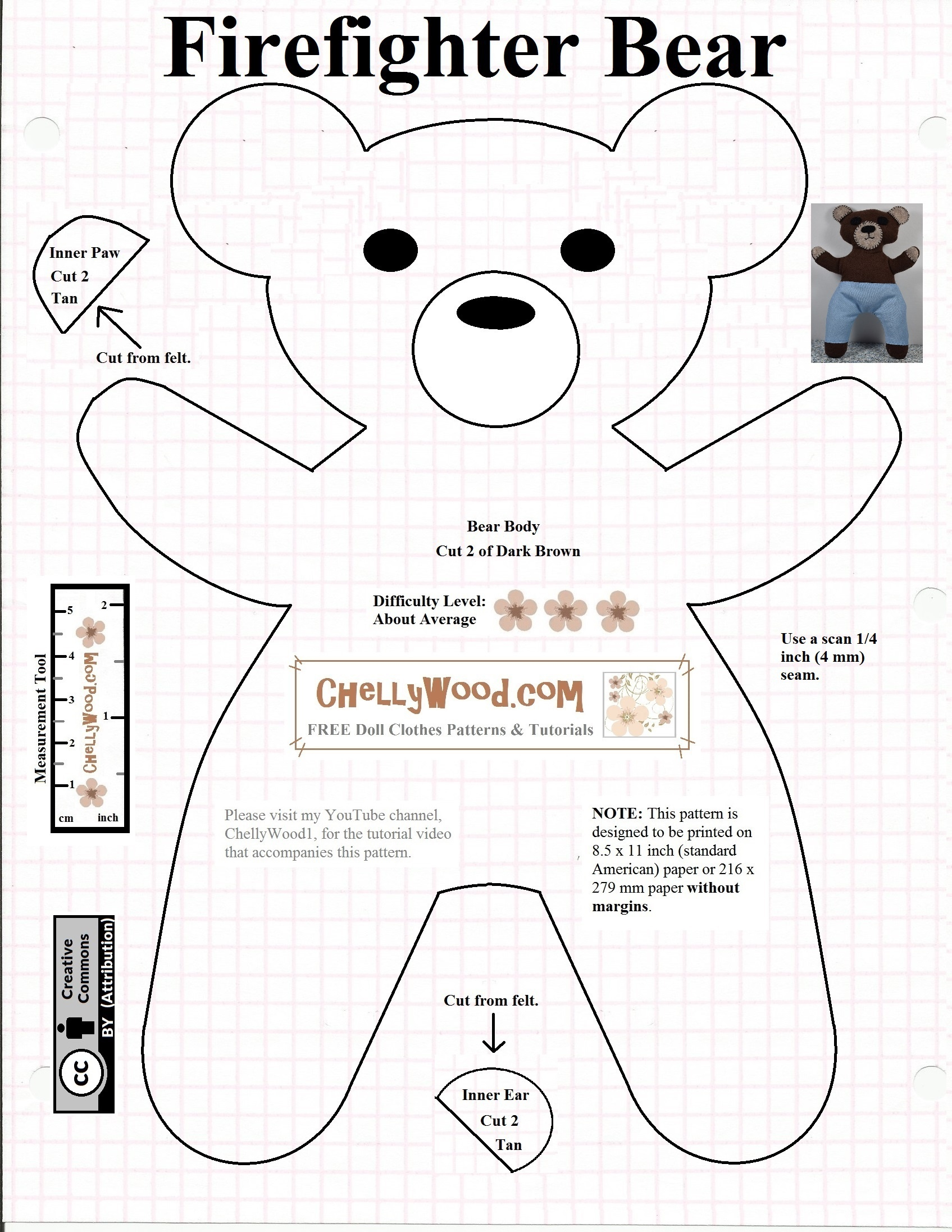 Free Teddy Bear Patterns Printable Free Printable A To Z