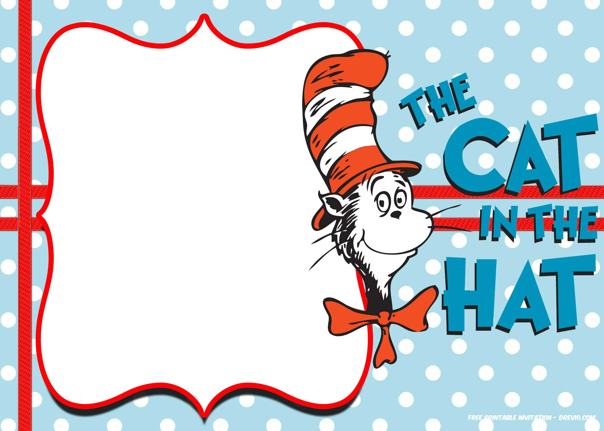 FREE Thing 1 And Thing 2 Dr Seuss Invitation Templates DREVIO