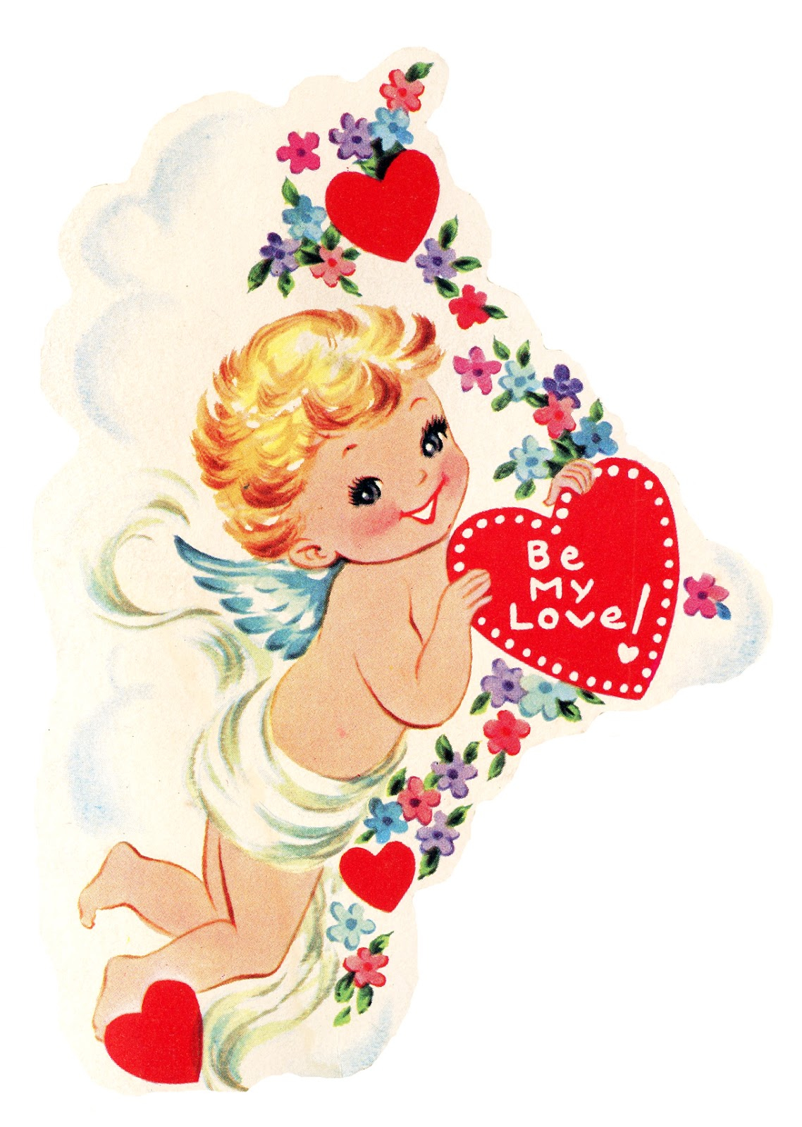 Free Vintage Image Cupid With Heart