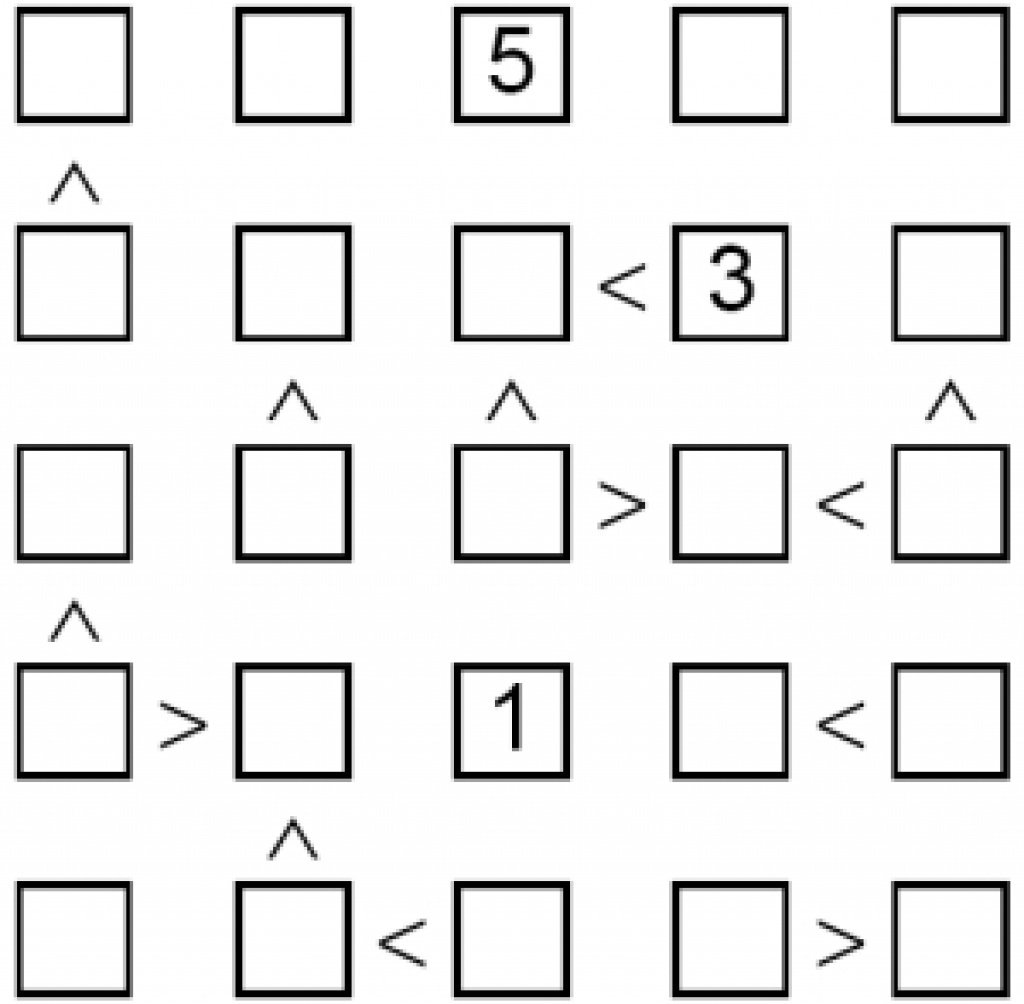 Futoshiki Puzzles Logic Plus Inequalities This Looks Like A Fun 