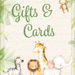 Gifts Cards Sign Printable Download Safari Baby Shower