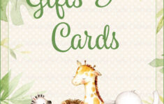 Gifts Cards Sign Printable Download Safari Baby Shower