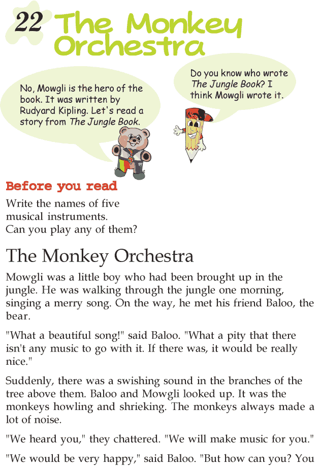 Grade 2 Reading Lesson 22 Short Stories The Monkey Orchestra 