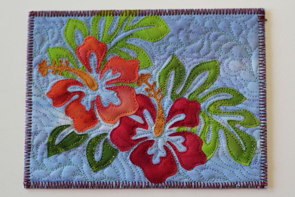 Hawaiian Quilt Patterns Fabric Postcards Flower Quilts