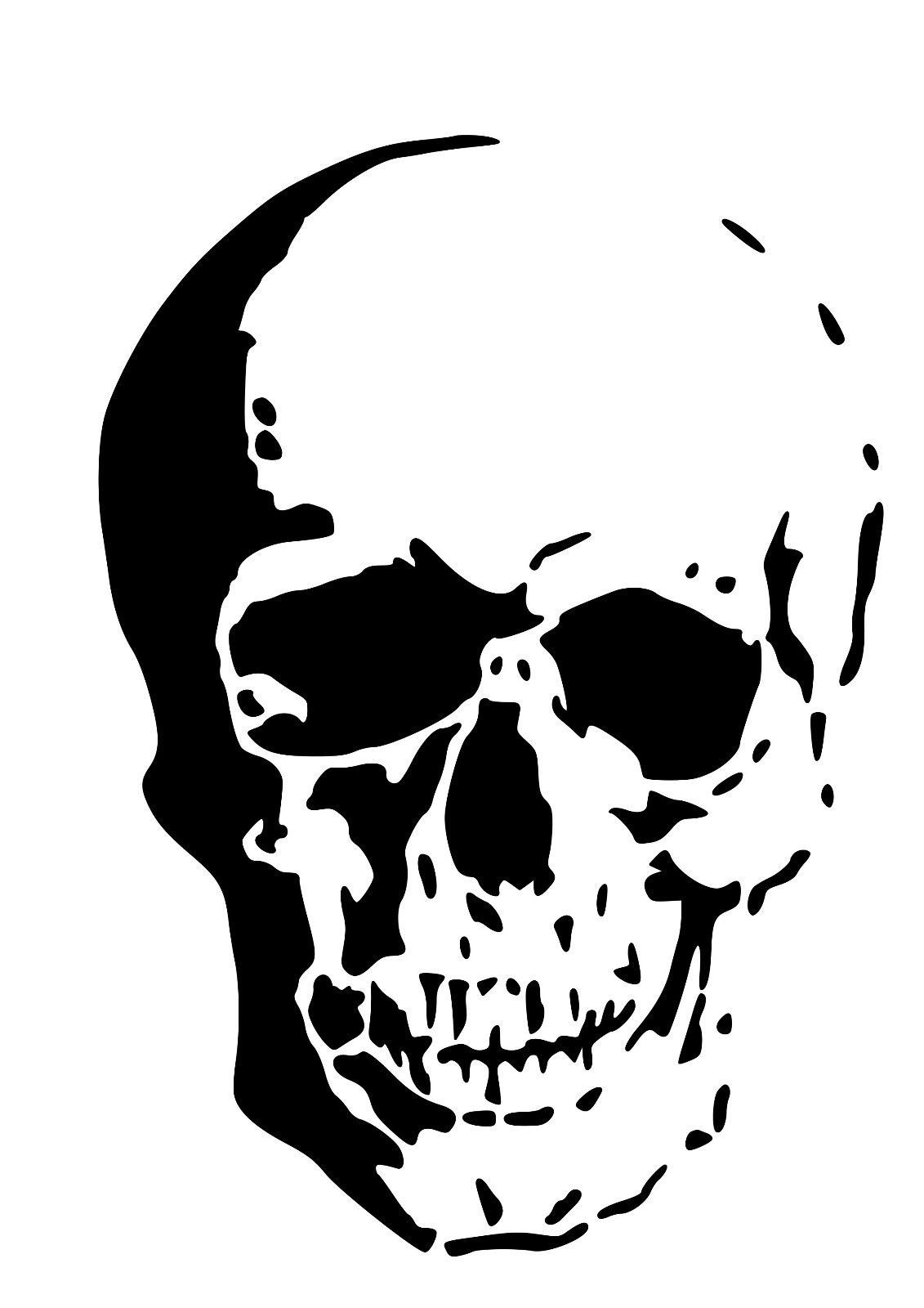 High Detail Skull Airbrush Stencil Free UK Postage 4 50 PicClick 