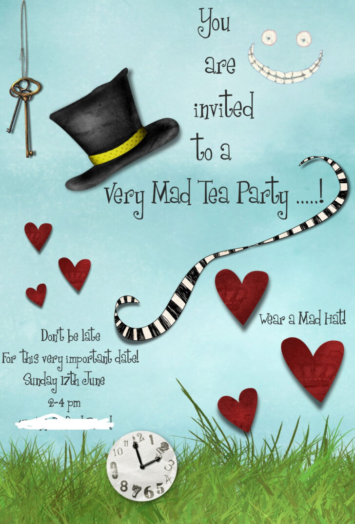 Free Printable Mad Hatter Tea Party Invitations