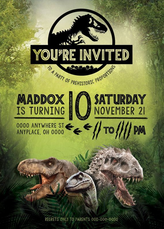 Jurassic World Invitation Template Free Elegant Jurassic World Birthday 