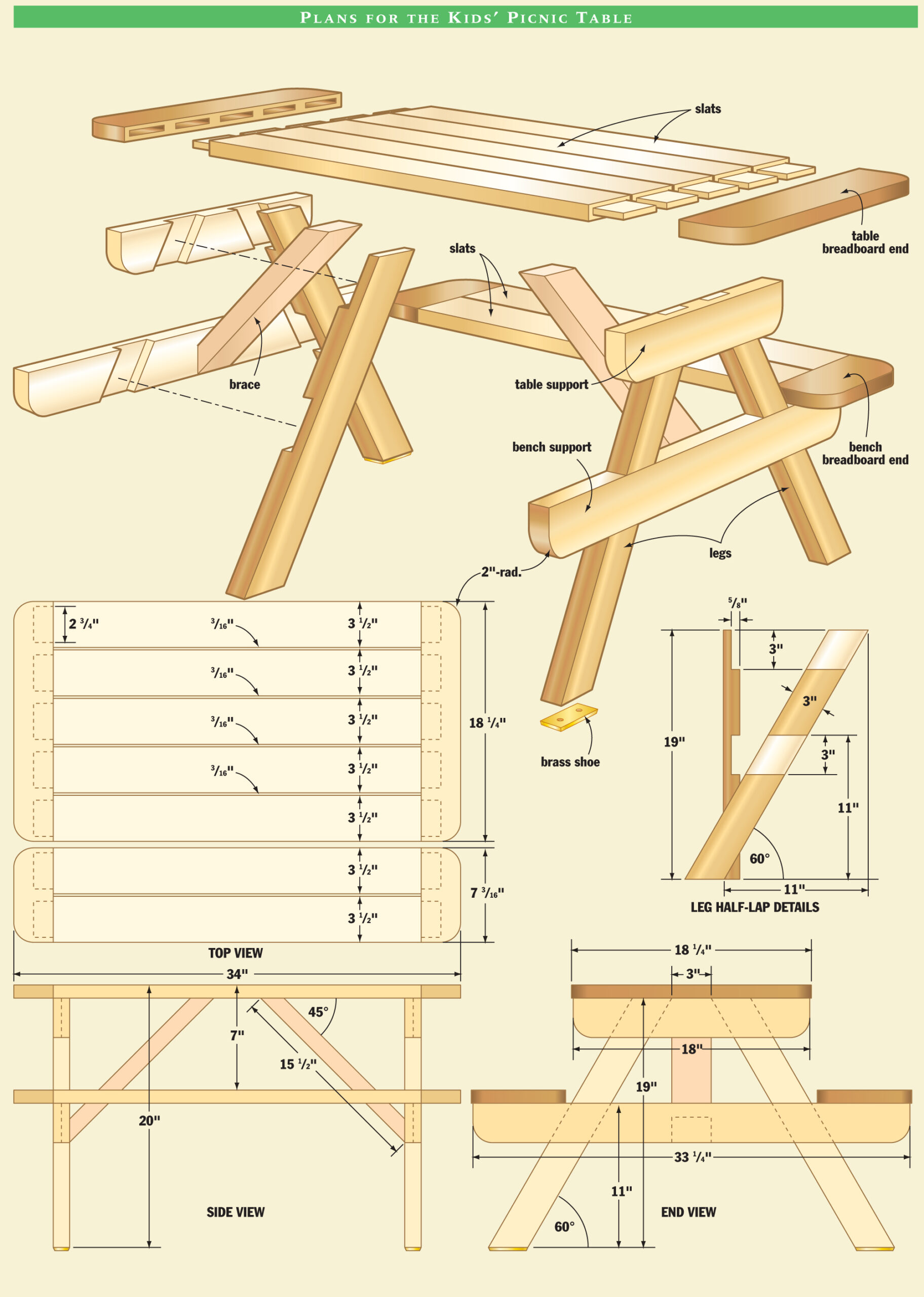 Kids Picnic Table Woodworking Plans WoodShop Plans