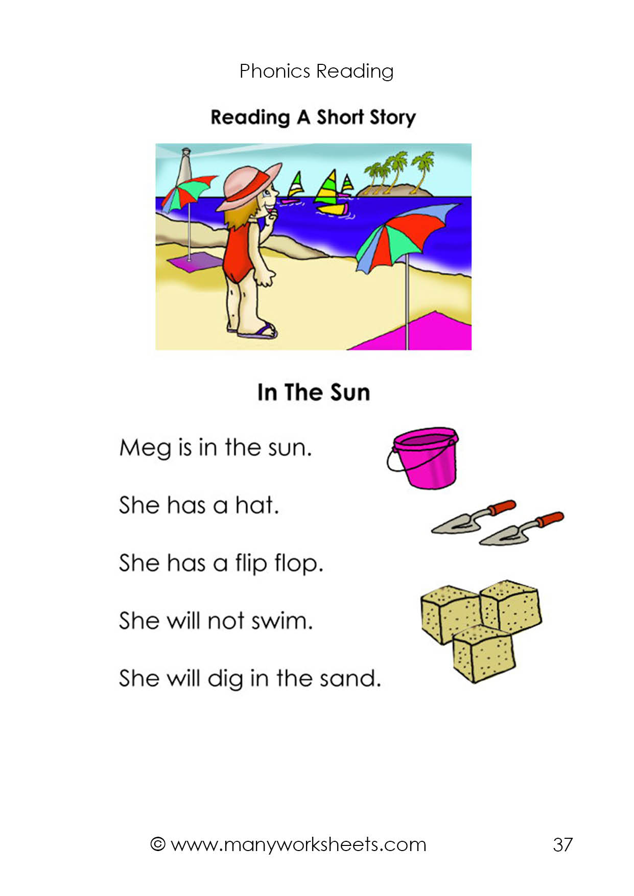 Kindergarten Reading Worksheets Short Story 10