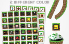 minecraft cupcake topper 2 color variations minecraft topper Minecraft Cupcake Topper 2 Color Variations Minecraft Topper