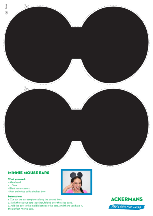 Minnie Mouse Ears Template Printable Pdf Download