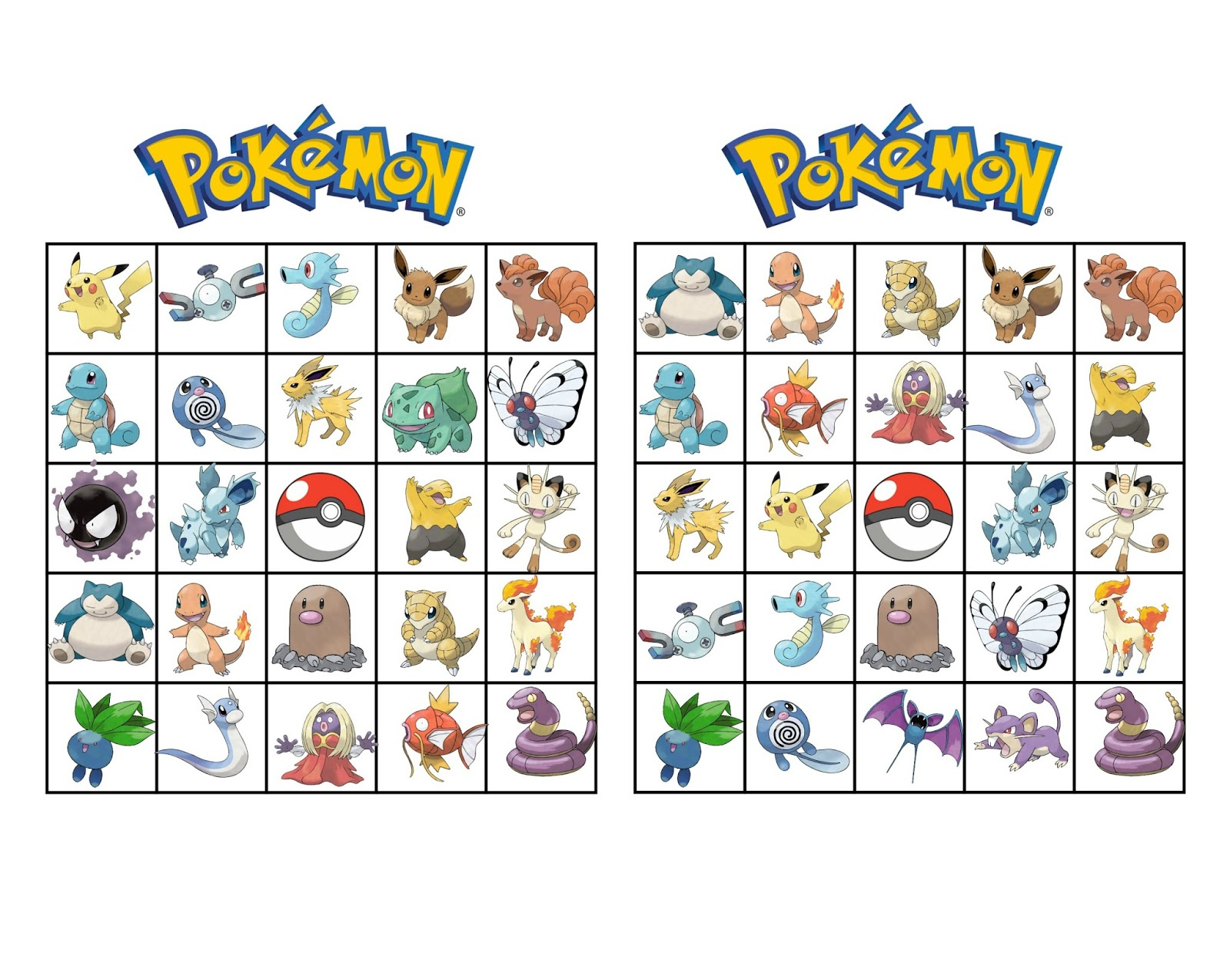 Musings Of An Average Mom Pokemon Bingo