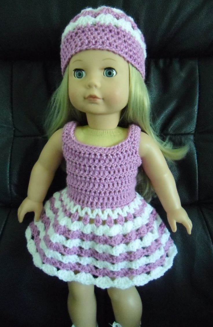 PDF Crochet Pattern For 18 Inch Doll Dress And Hat Set For Etsy 