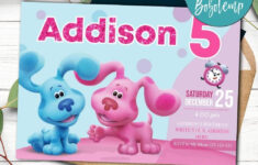 Personalize Blues Clues Birthday Invitation Template For Girl Printable