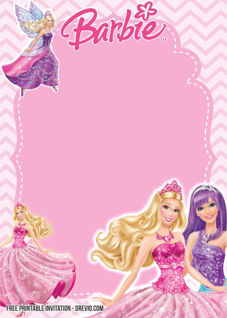 Pin On Barbie Birthday Invitations