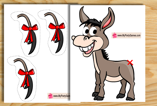 Pin The Tail On Donkey Game Free Printable 