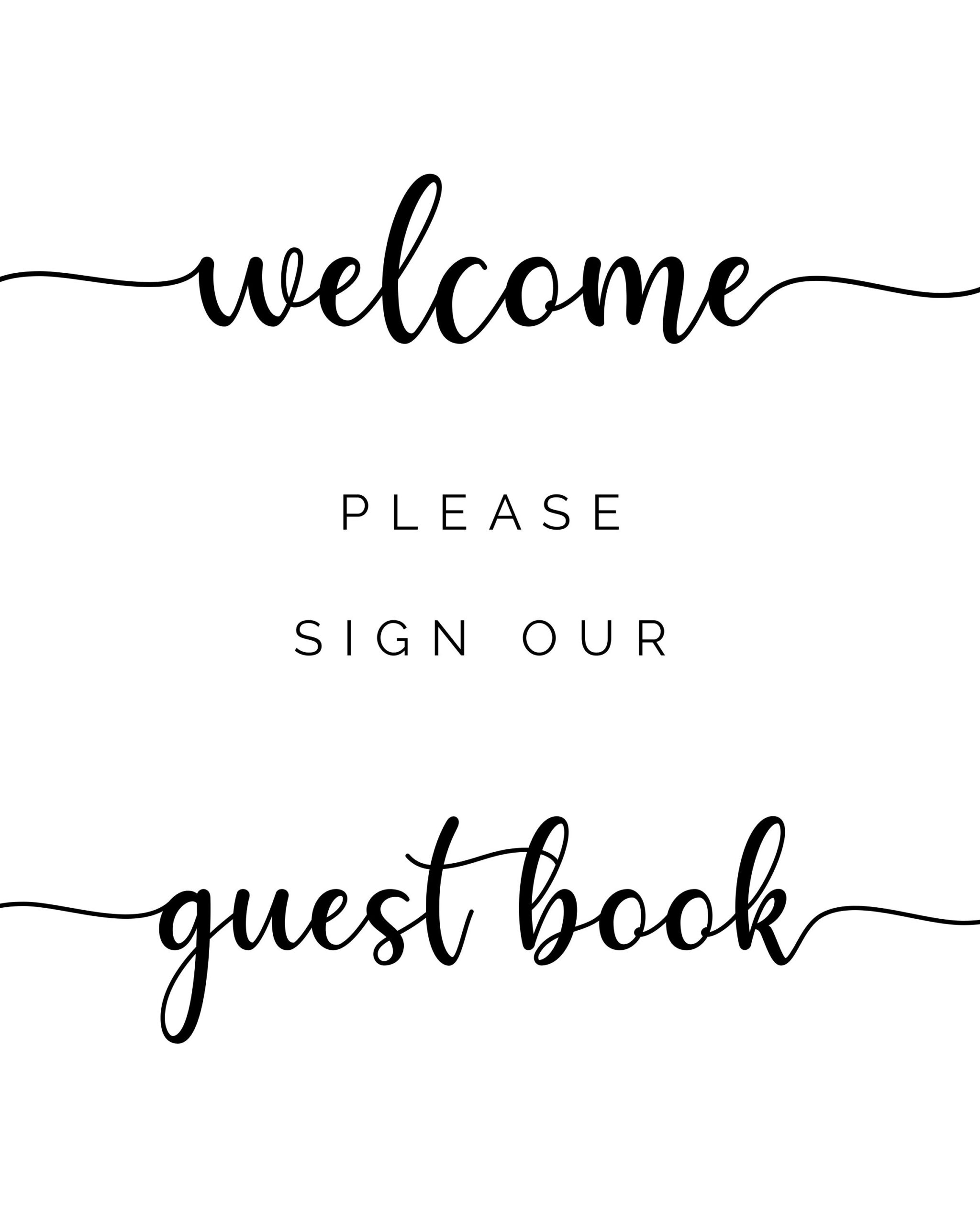 Please Sign Our Guestbook Free Printable In 2020 Guest Book 