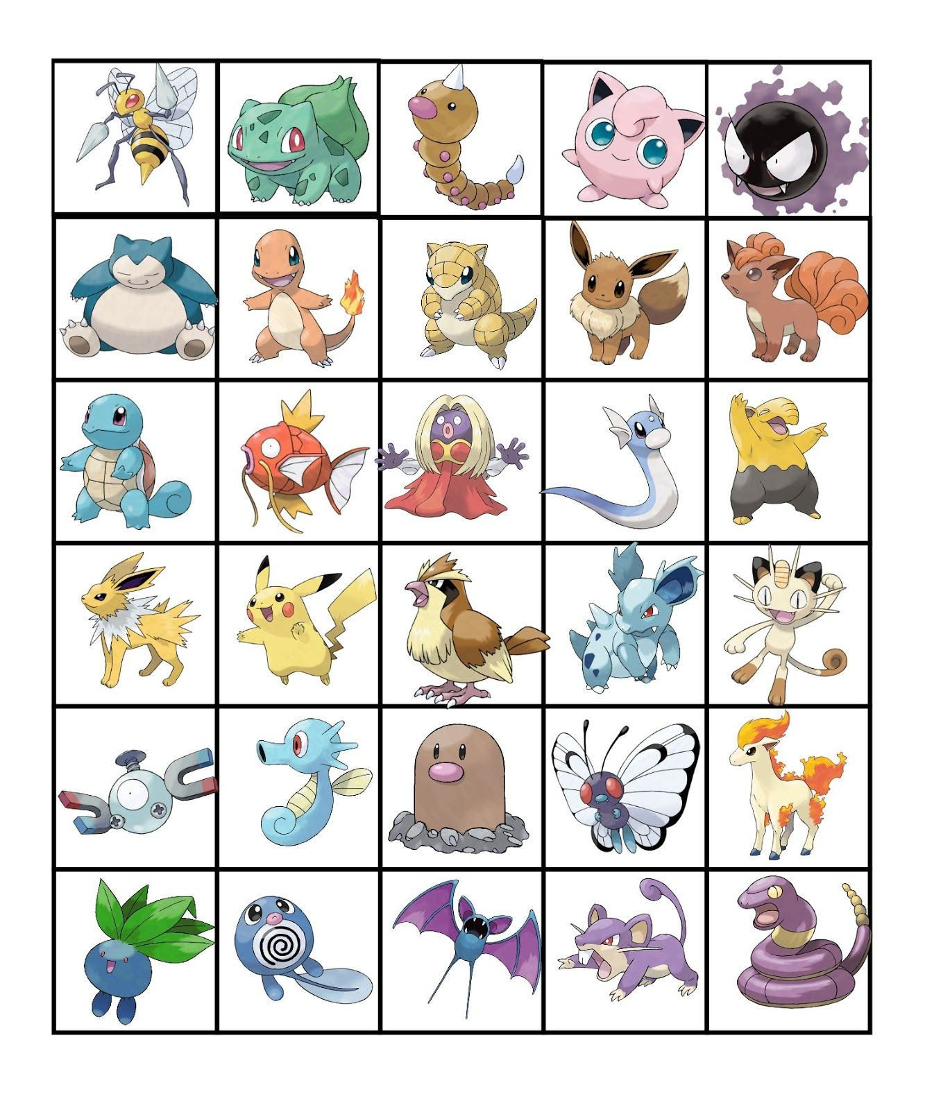 Pokemon Bingo Pokemon Pokemon Birthday Party Pokemon Birthday