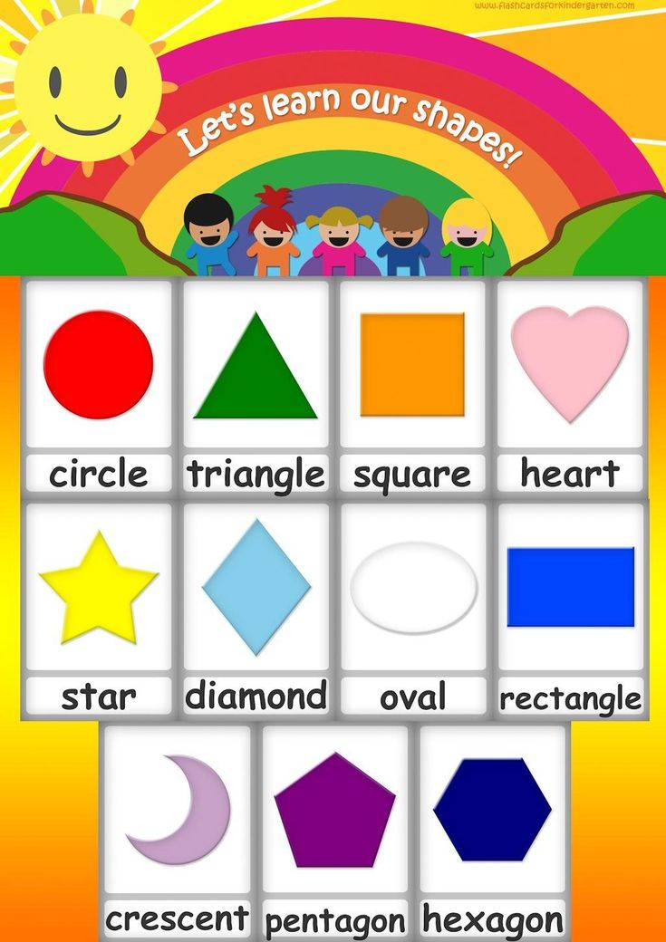 Poster Teaching Shapes Shapes Preschool Shape Flashcards