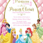 Princess Birthday Invitation Disney Princess Personalized Pink Tiara