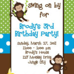 Printable Birthday Invitations Little Boys Monkey Party Invites