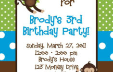 Printable Birthday Invitations Little Boys Monkey Party Invites