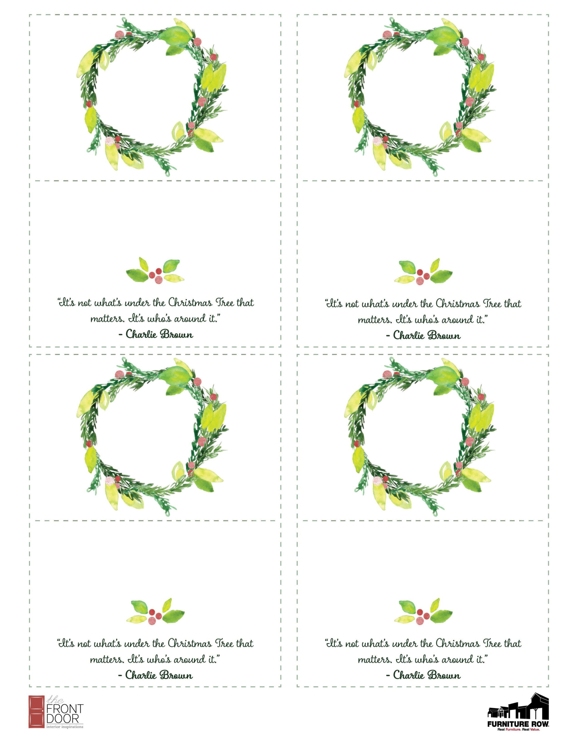 Printable Christmas Place Name Cards For Table The Front Door 