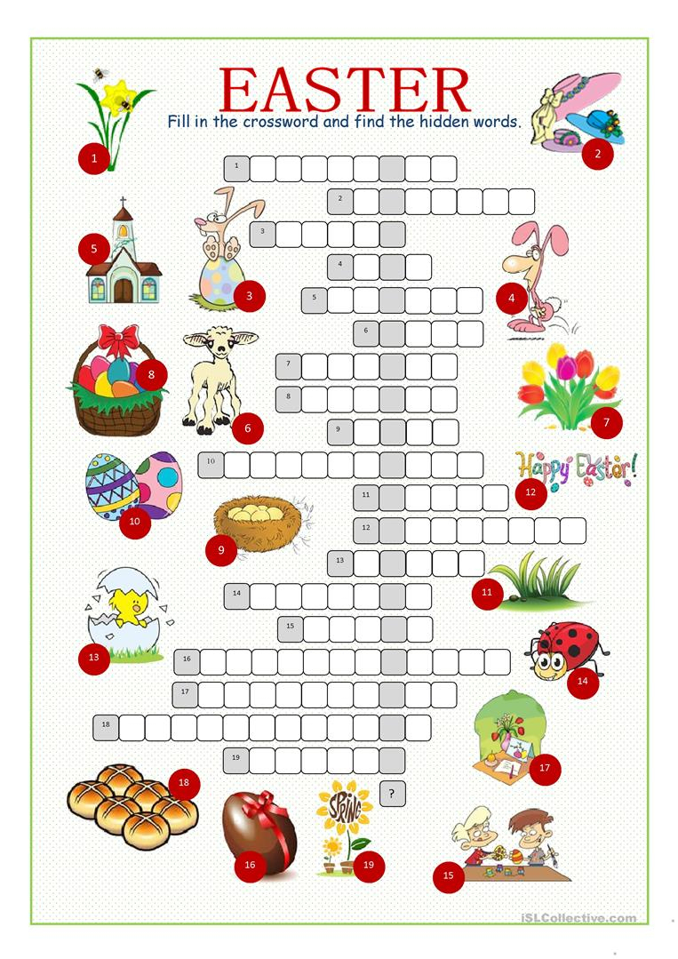 Printable Easter Puzzles For Adults Printable Crossword Puzzles