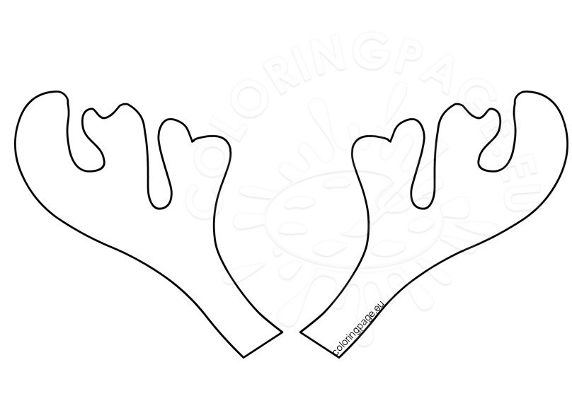 Printable Reindeer Antlers Pattern Coloring Page