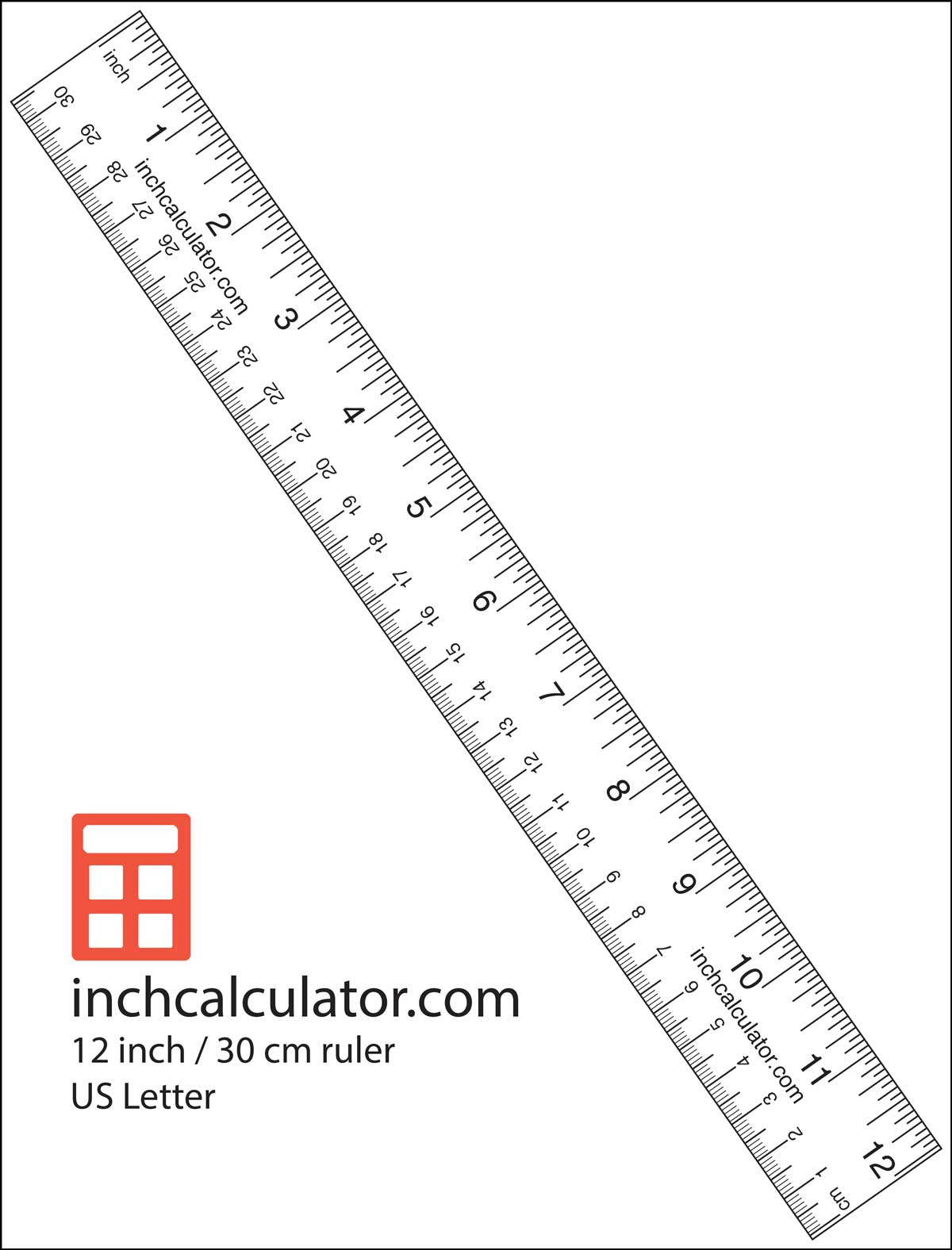 Printable Rulers Free Downloadable 12 Rulers Inch Calculator