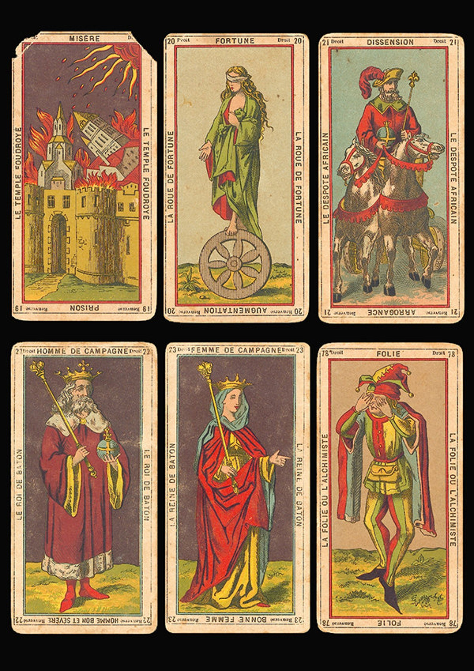 Printable Vintage Tarot Cards Digital Tarot Art Set Of 24 Etsy