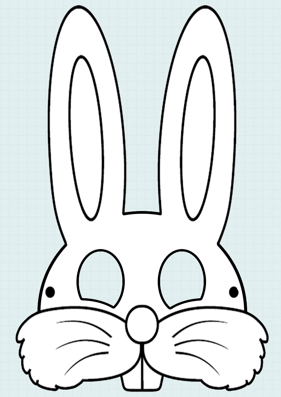 Rabbit Face Mask Template Clipart Easter Bunny Mask Easter Bunny Mask 