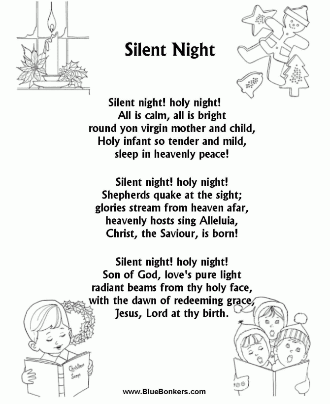 Silent Night Music Lyrics Free Printable Free Printable Fanny Printable