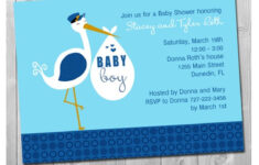 Stork Baby Shower Invitation Printable Invite For Boy YOU