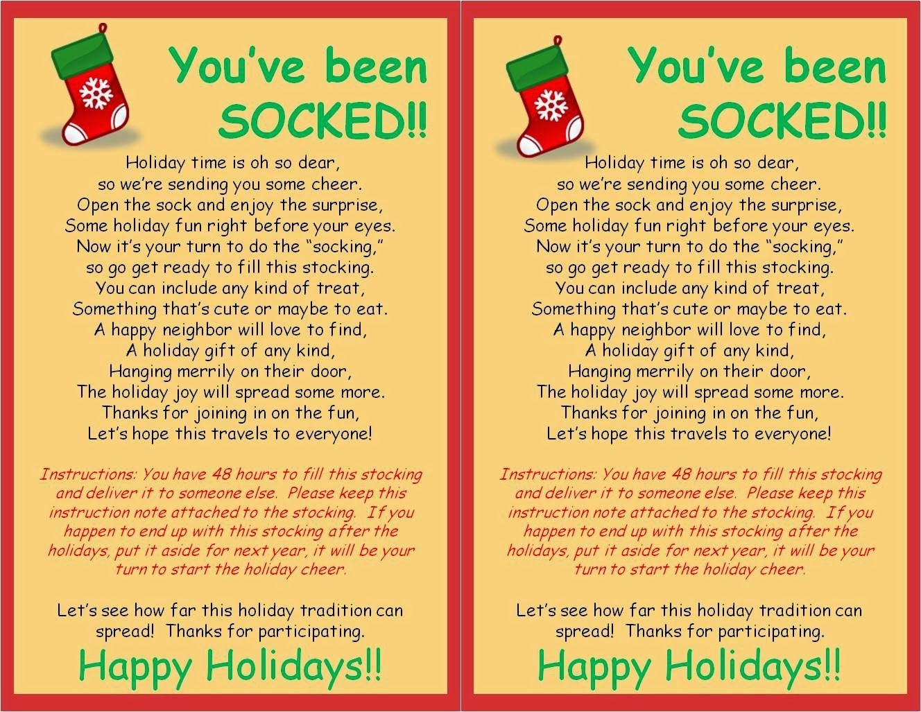 Strong Armor Christmas Socking You Ve Been Socked Free Printable 