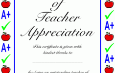 teacher s appreciation certificate certificate of teacher appreciation Teacher s Appreciation Certificate Certificate Of Teacher Appreciation
