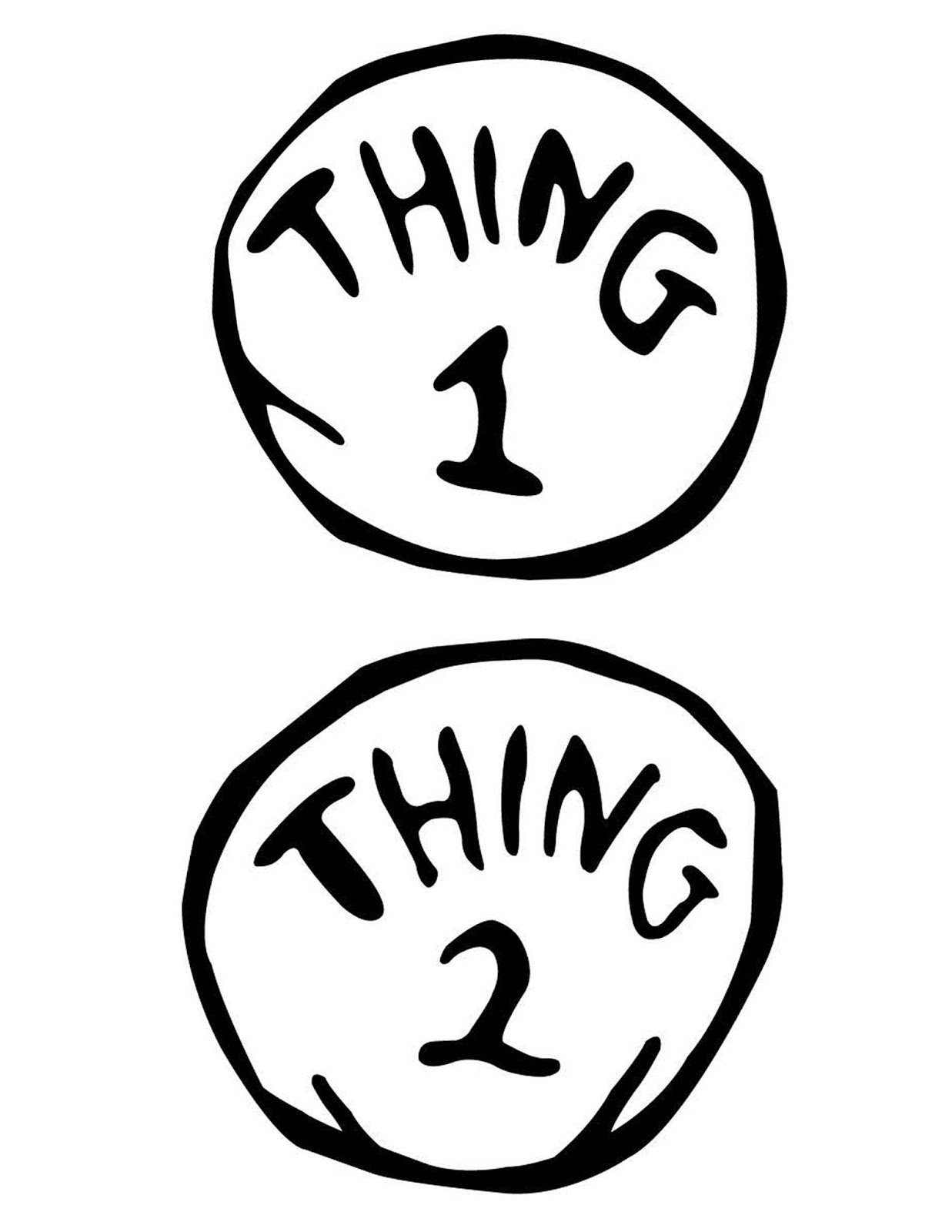 Thing 1 And Thing 2 Free Printable Template Free Printable