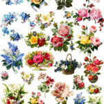 Vintage Flowers Digital Collage Sheet Decoupage Printables