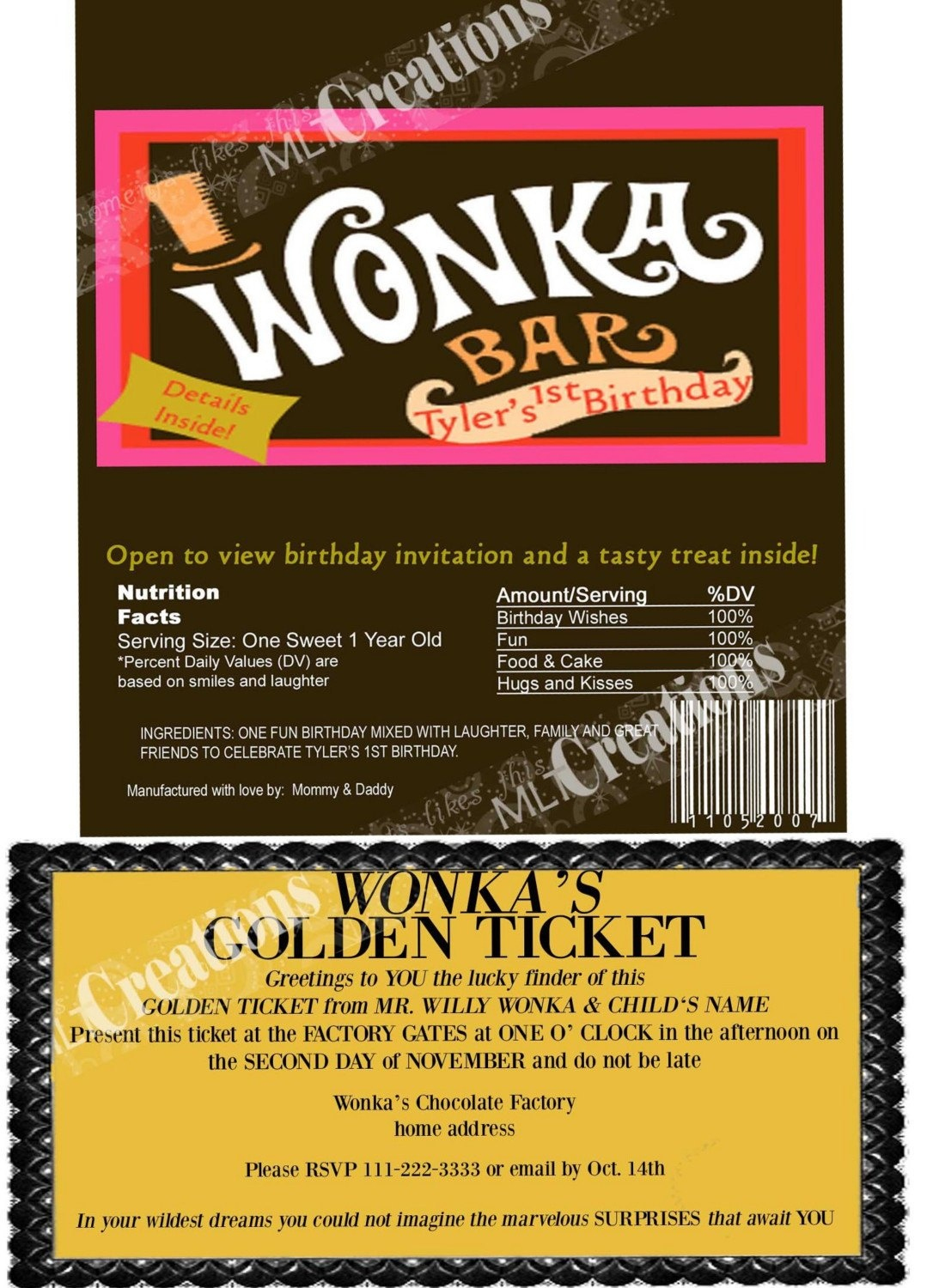 Free Printable Wonka Bar Wrapper Fanny Printable
