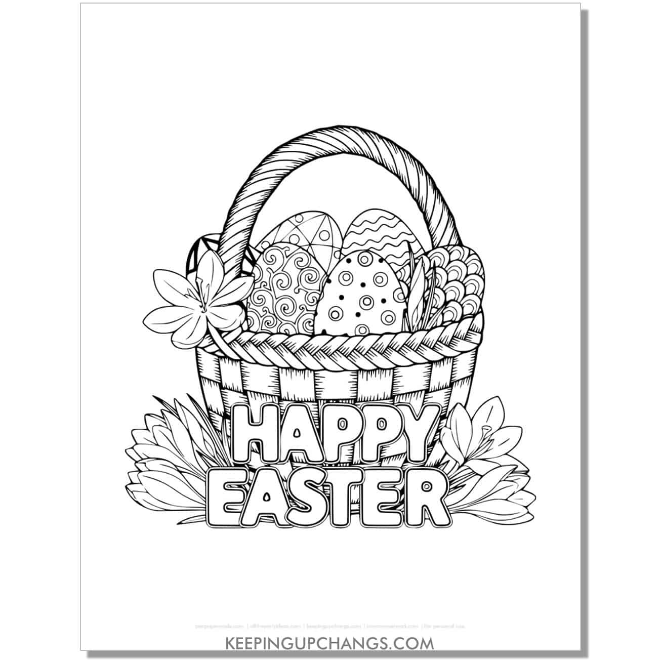 29+ Free Easter Basket Coloring Pages, Sheets [Popular Printables!] in Free Printable Adult Easter Coloring Pages