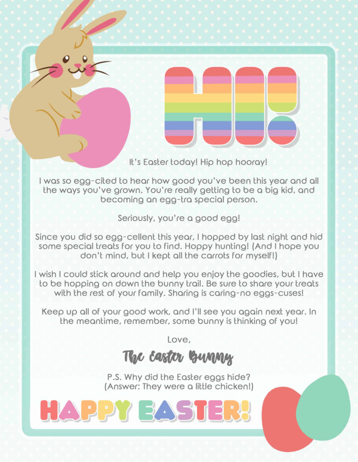 Letter From Easter Bunny Printable