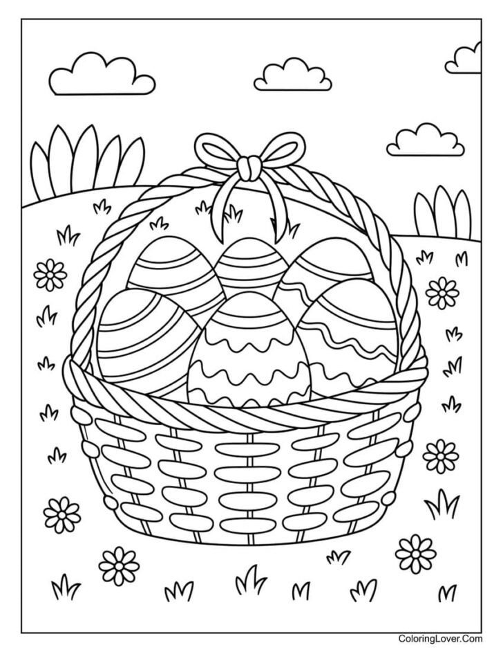 Easter Basket Coloring Printable