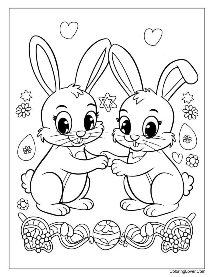 Printable Easter Bunny to Color