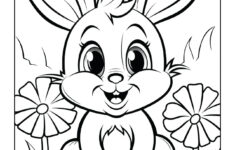 Easter Bunny Coloring Pages - World Of Printables within Printable Easter Bunny Coloring