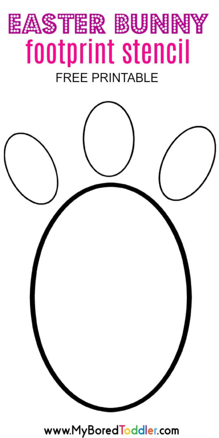 Printable Easter Bunny Footprints Stencil