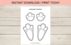Easter Bunny Footprints Printable, Easter Bunny Feet For Easter regarding Printable Easter Bunny Footprints Stencil