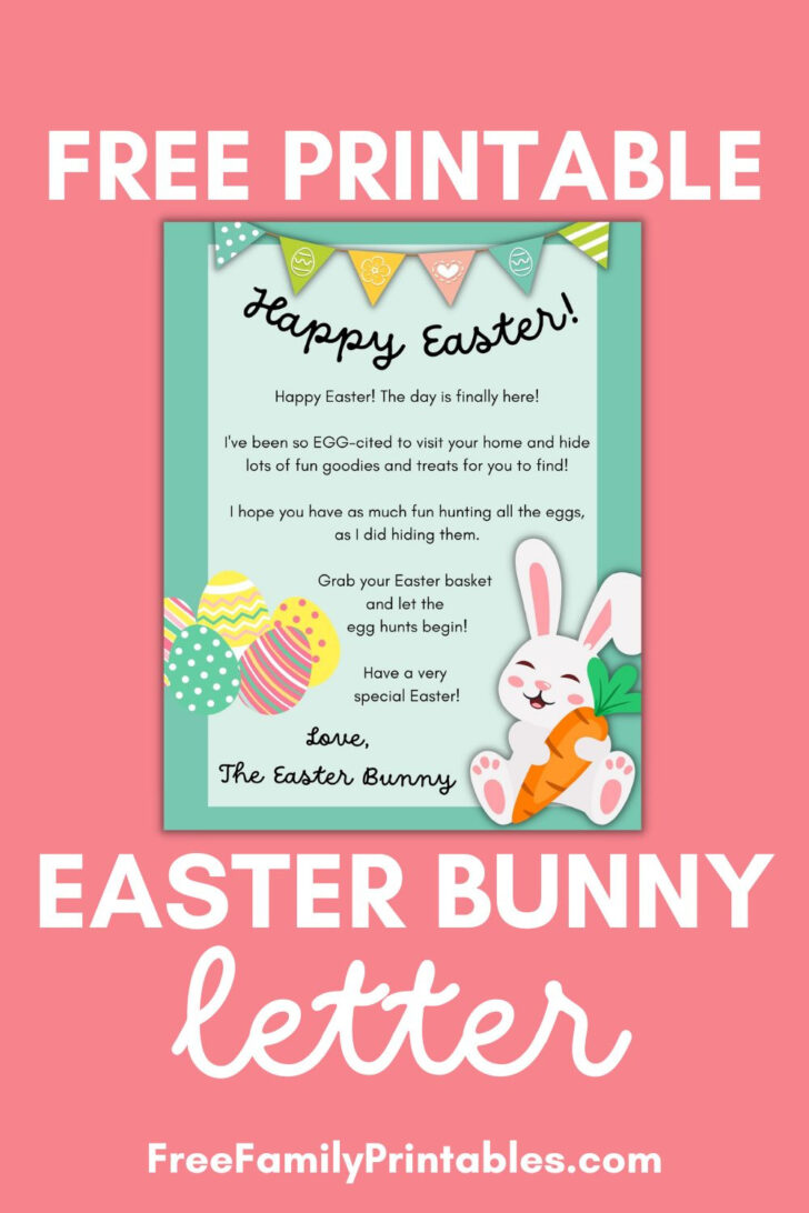 Note From Easter Bunny Printable